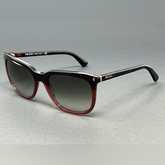 Prada PR12R-TWC0A7 Dark Havana Red 56mm Square Women's Sunglasses Italy - Picture 1 of 9